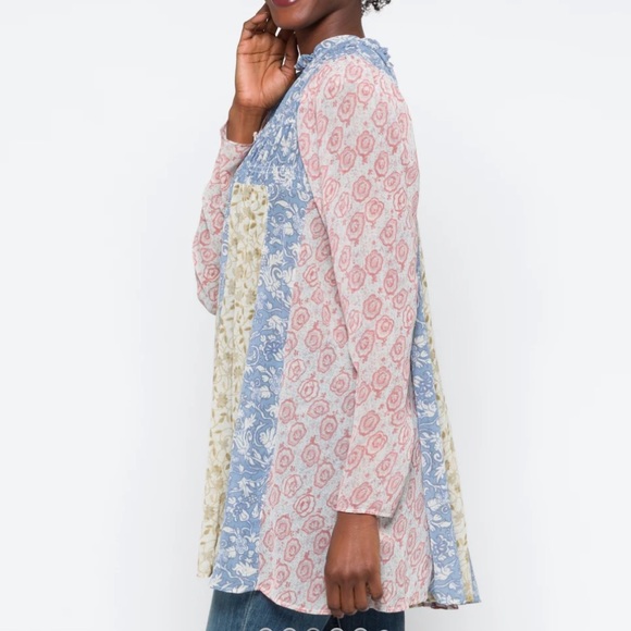 Free People Merrie Mix Print Tunic Top NWT size small - Picture 3 of 9